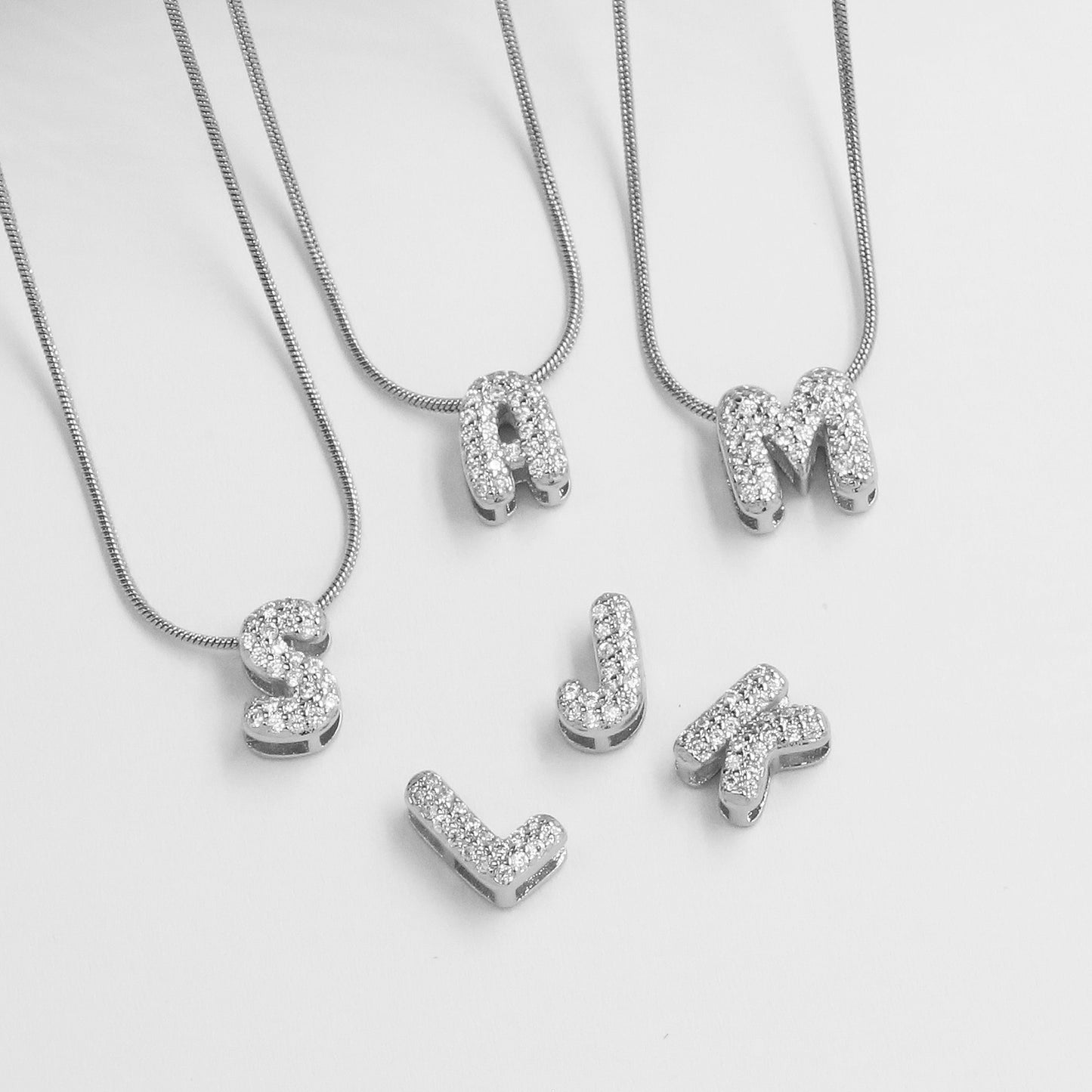 Personalised Bubble Necklace Silver