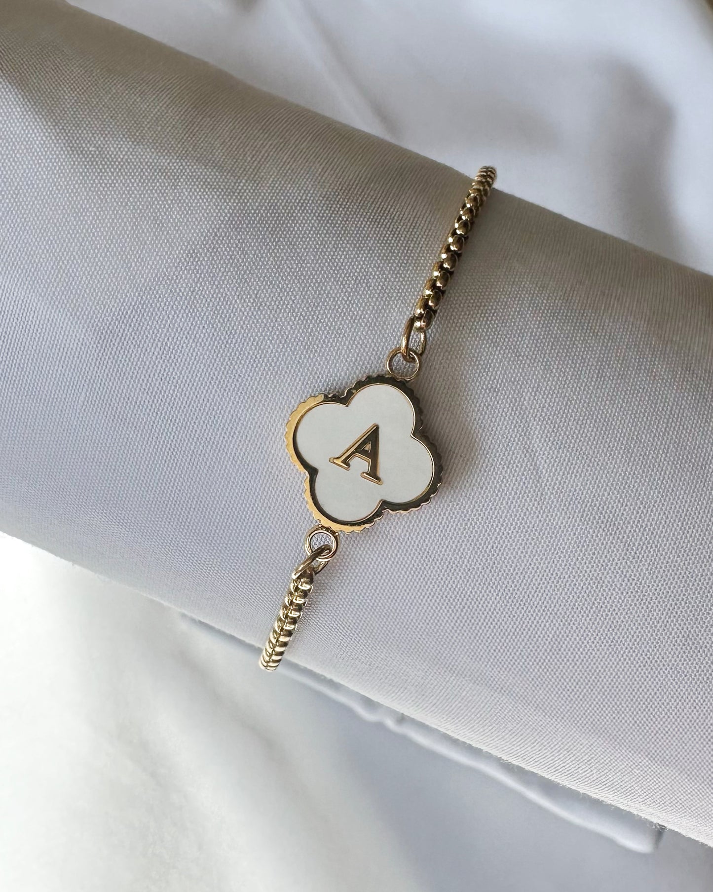 Clover Initial Bracelet
