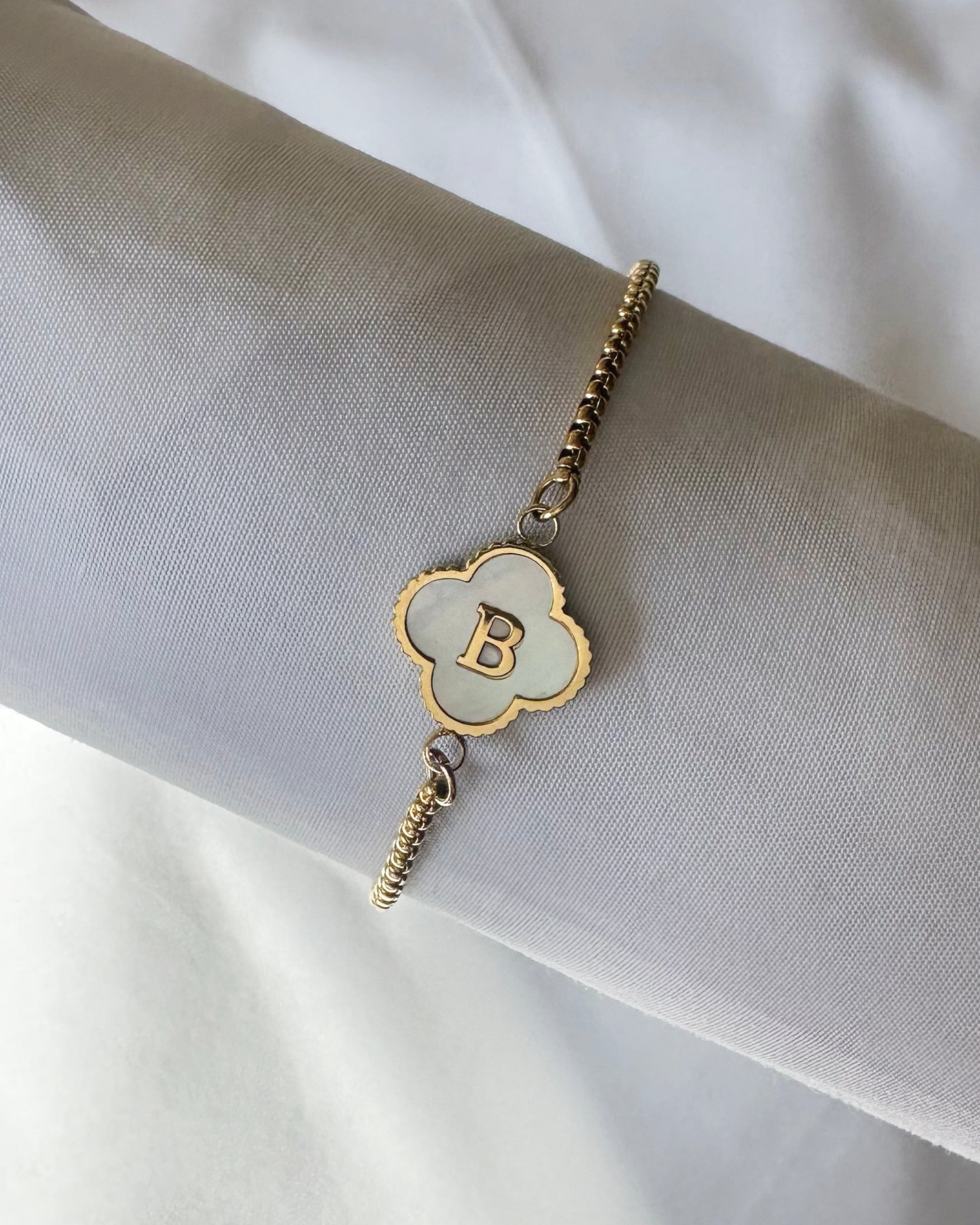 Clover Initial Bracelet