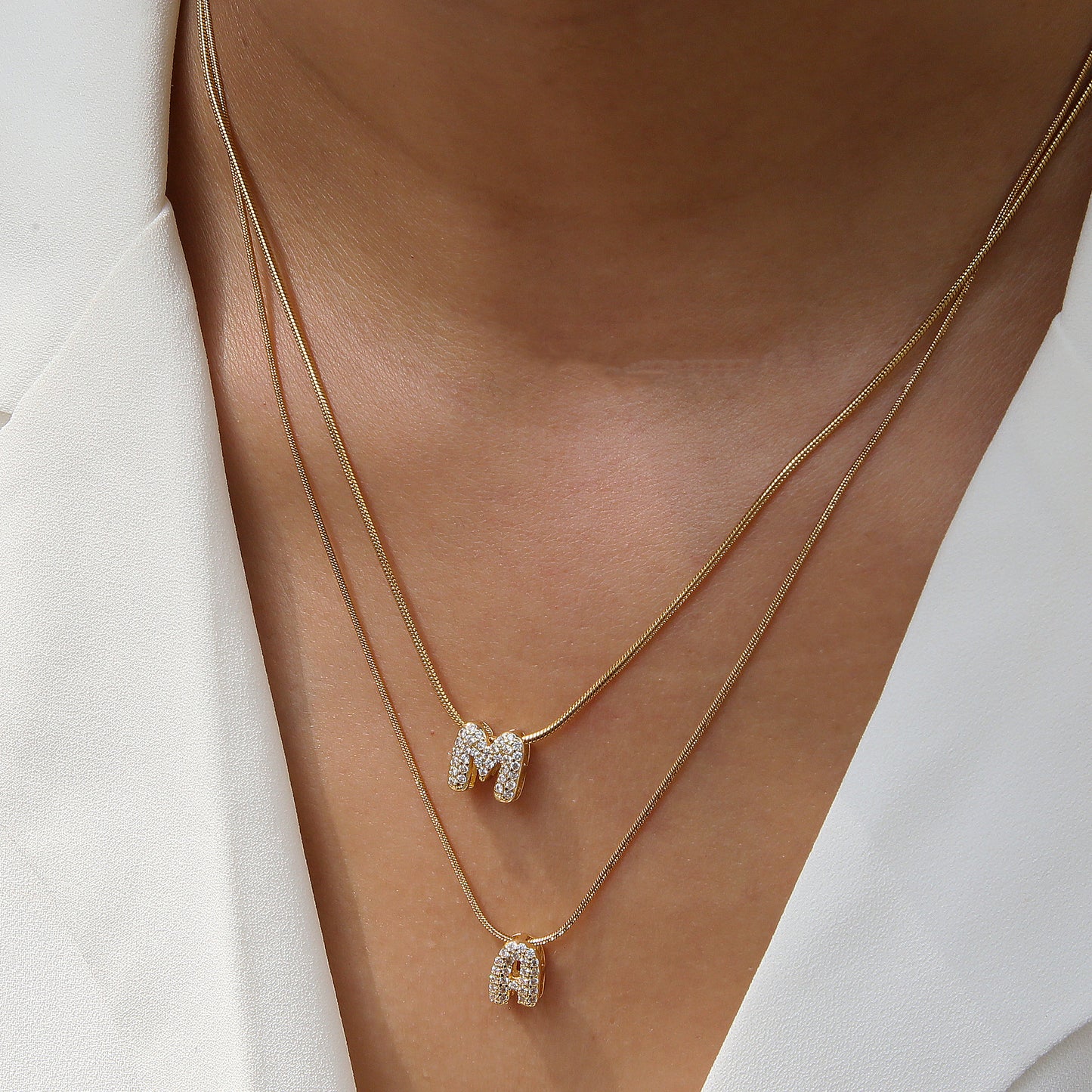 Personalised Bubble Necklace Gold