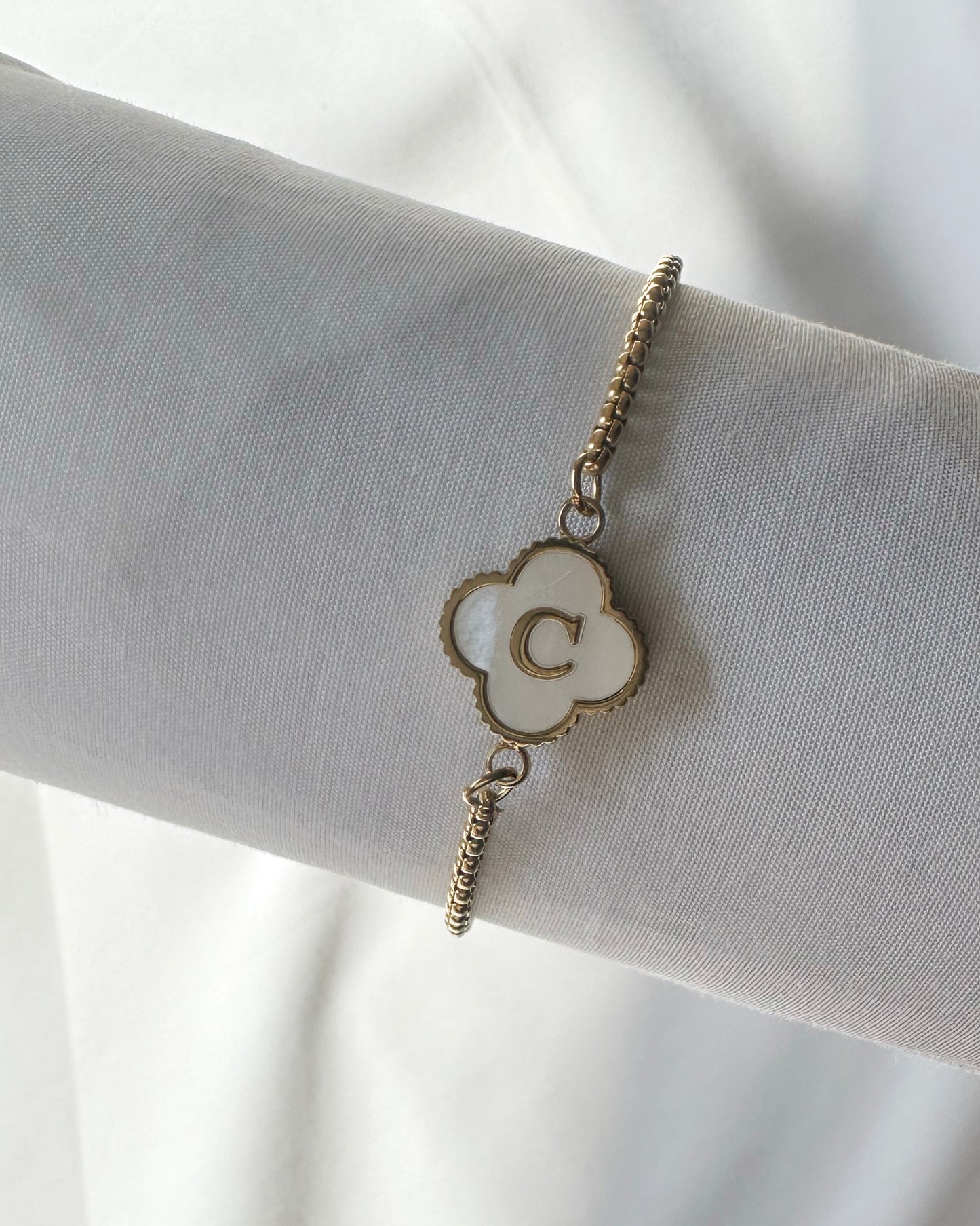 Clover Initial Bracelet