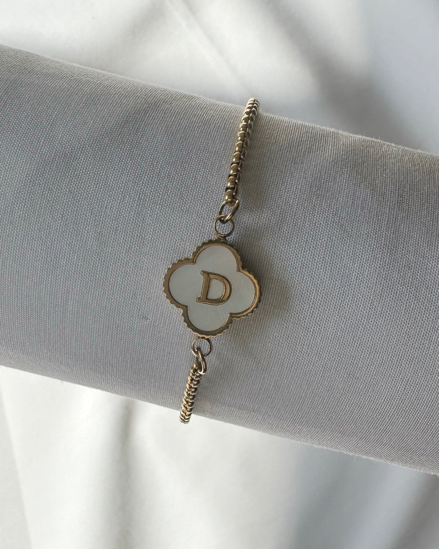 Clover Initial Bracelet