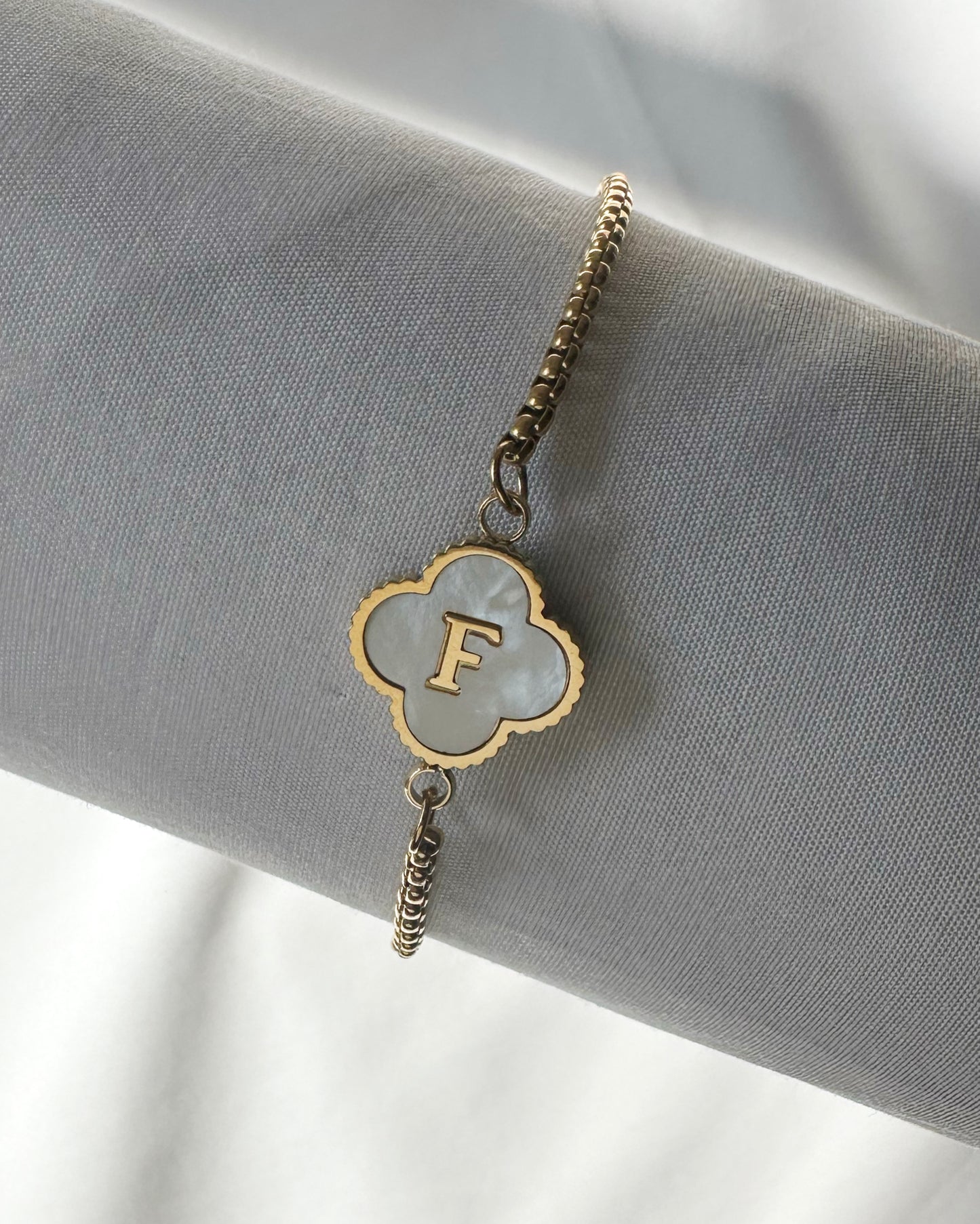 Clover Initial Bracelet