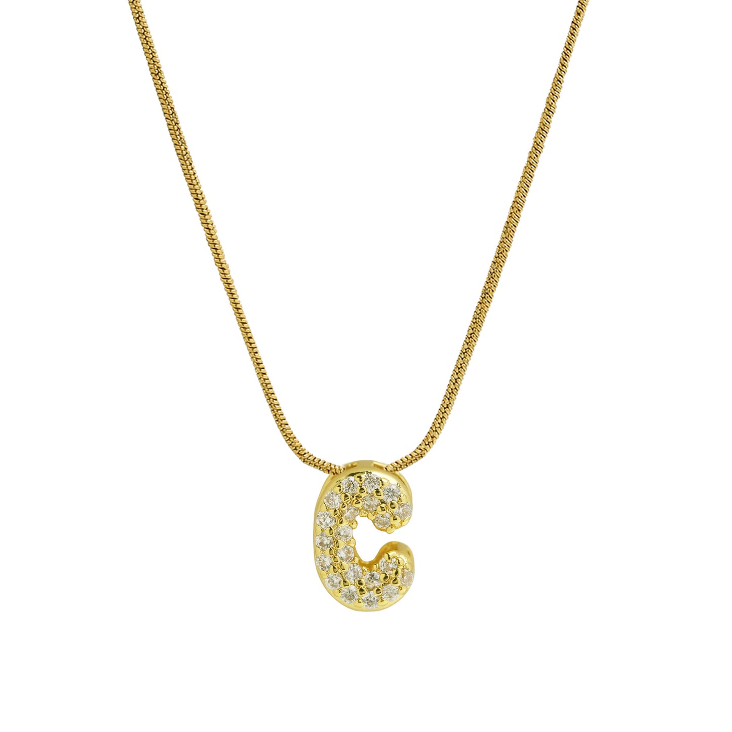 Personalised Bubble Necklace Gold