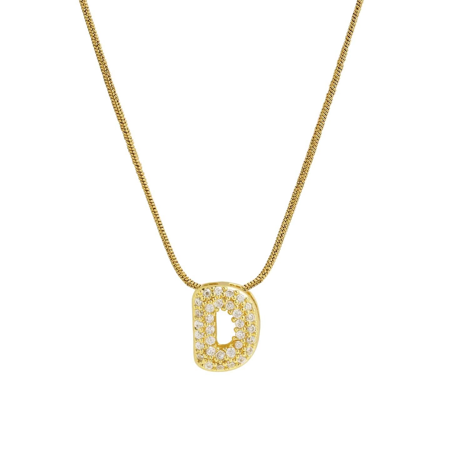 Personalised Bubble Necklace Gold