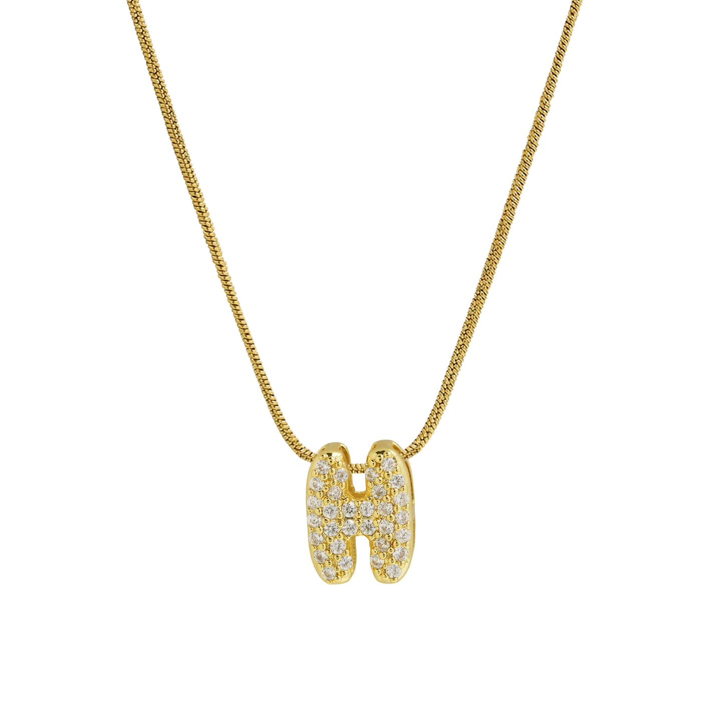 Personalised Bubble Necklace Gold