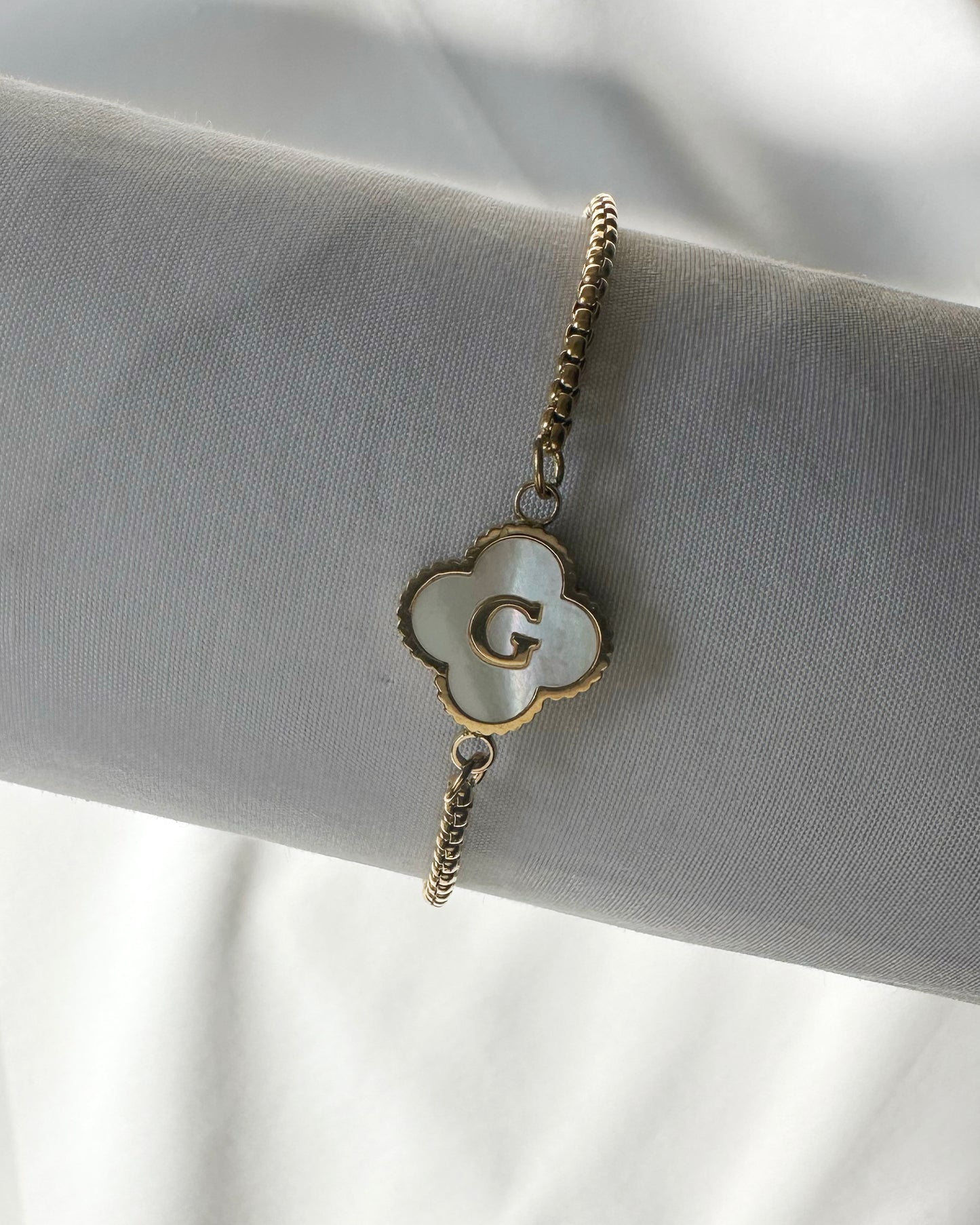 Clover Initial Bracelet