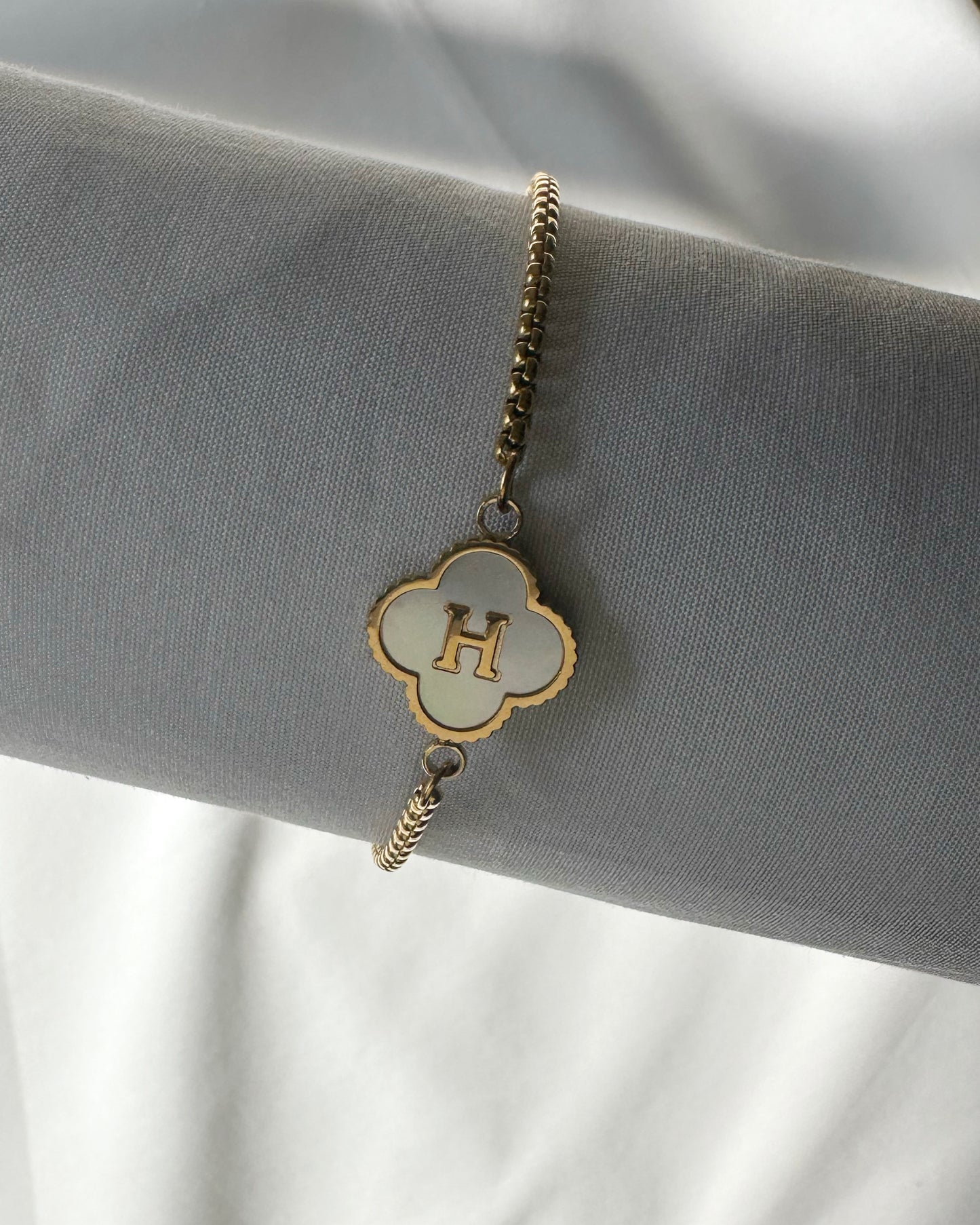 Clover Initial Bracelet