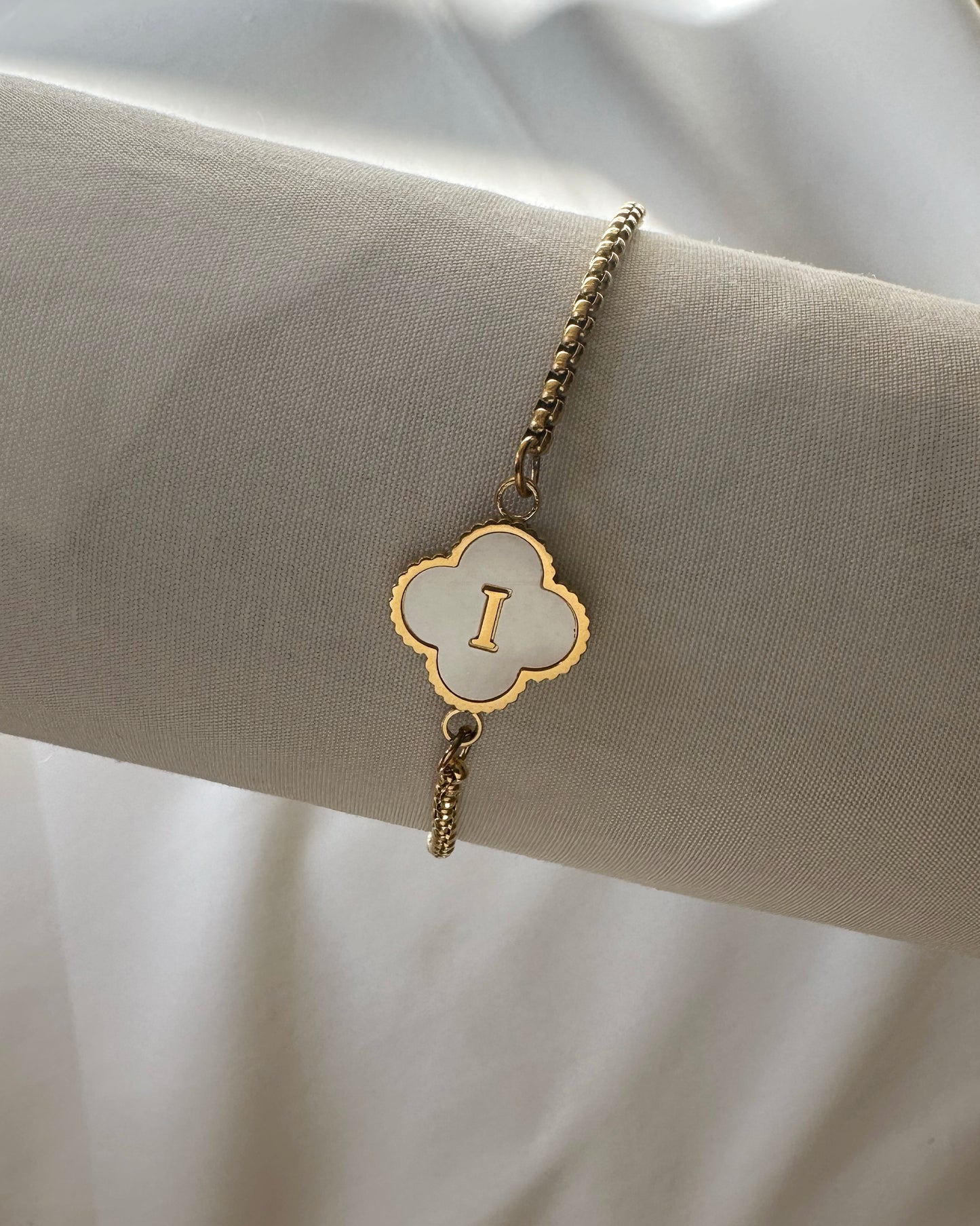 Clover Initial Bracelet