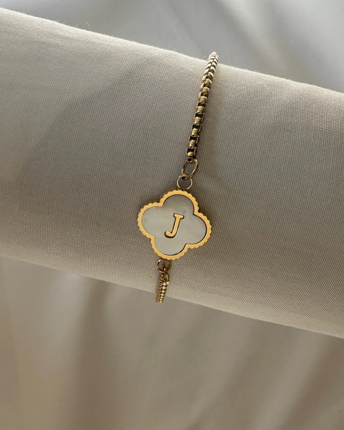 Clover Initial Bracelet