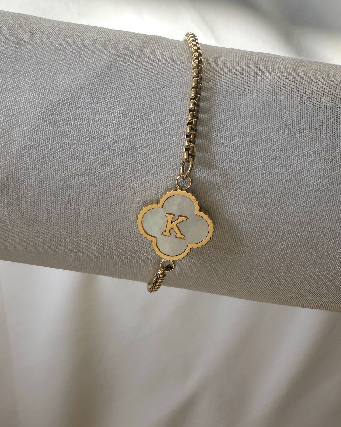 Clover Initial Bracelet