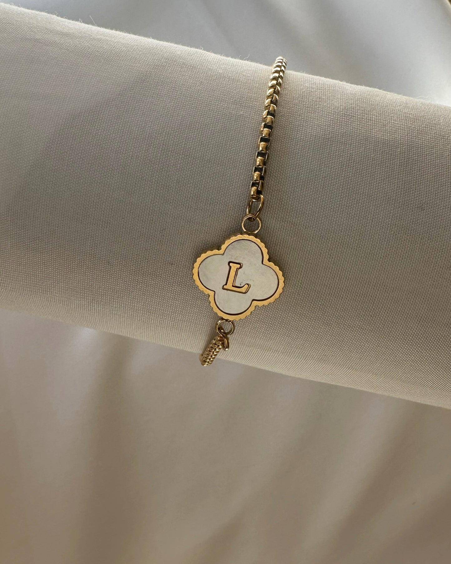 Clover Initial Bracelet