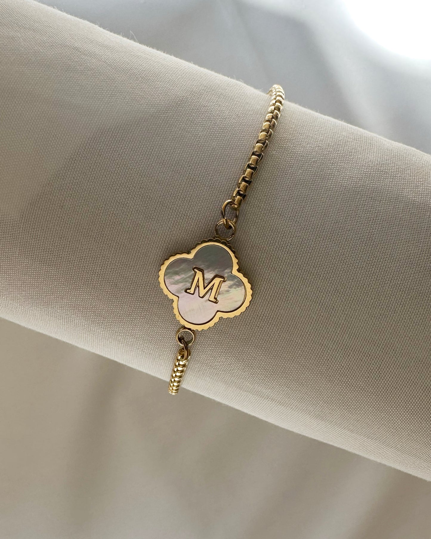 Clover Initial Bracelet