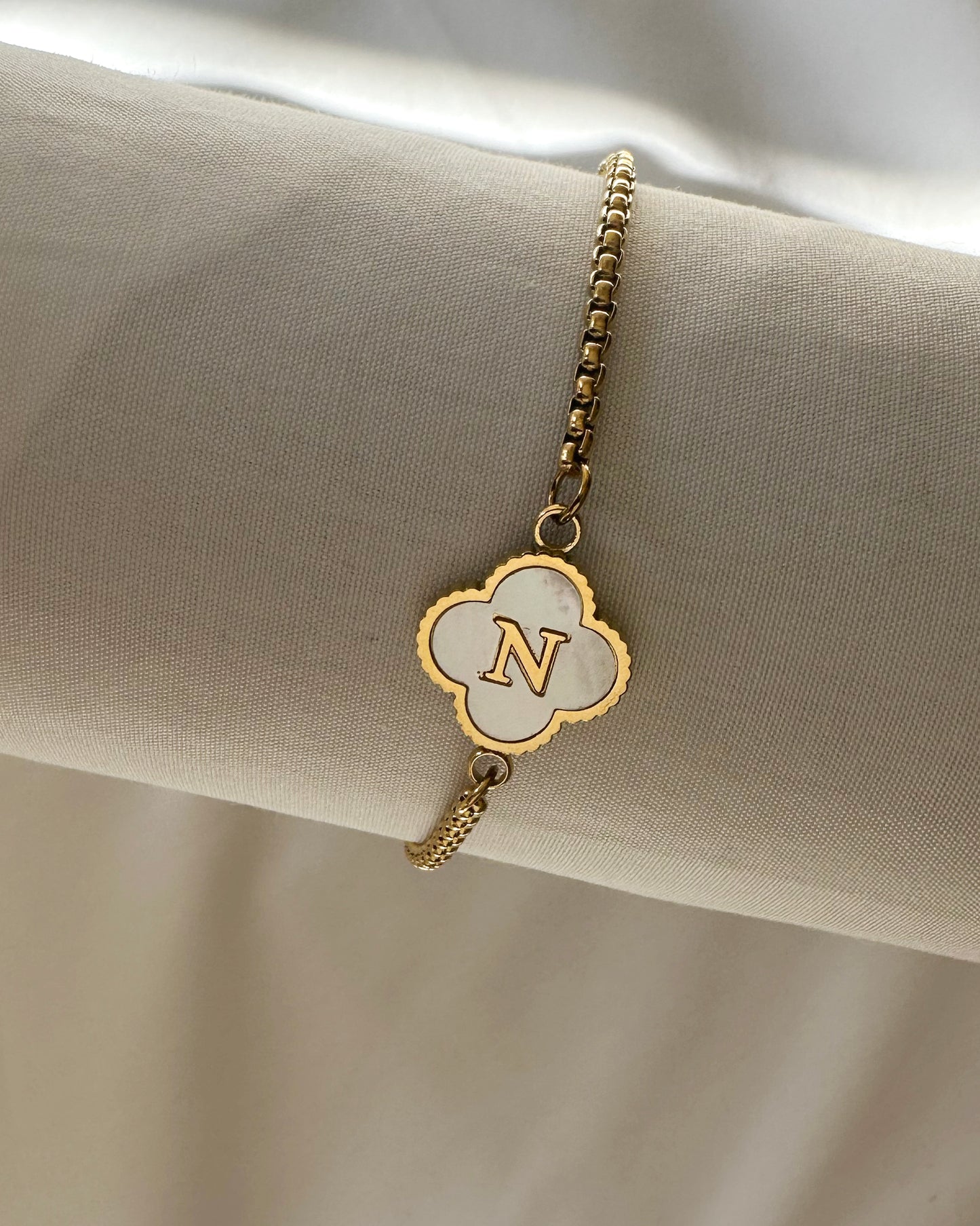 Clover Initial Bracelet