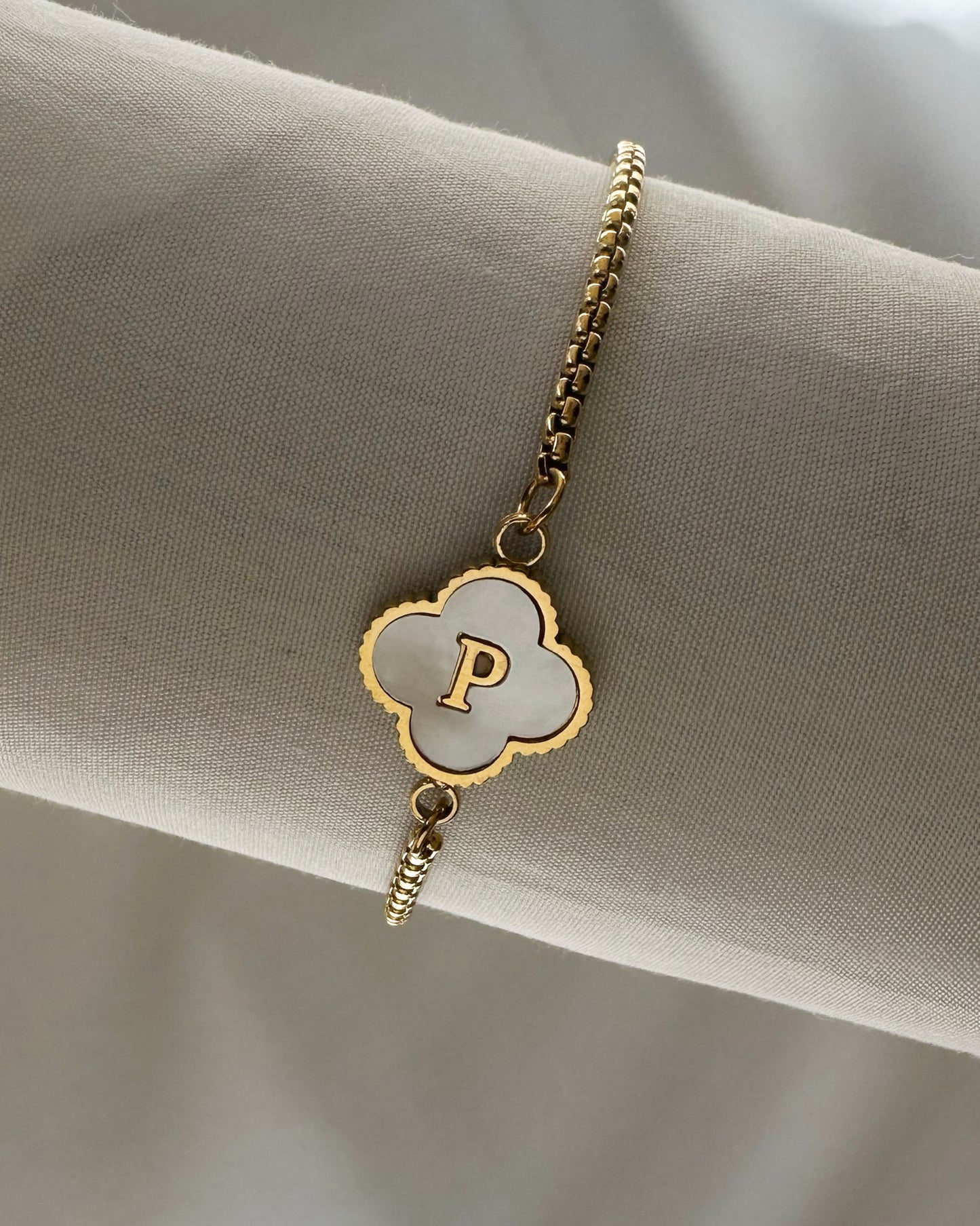 Clover Initial Bracelet