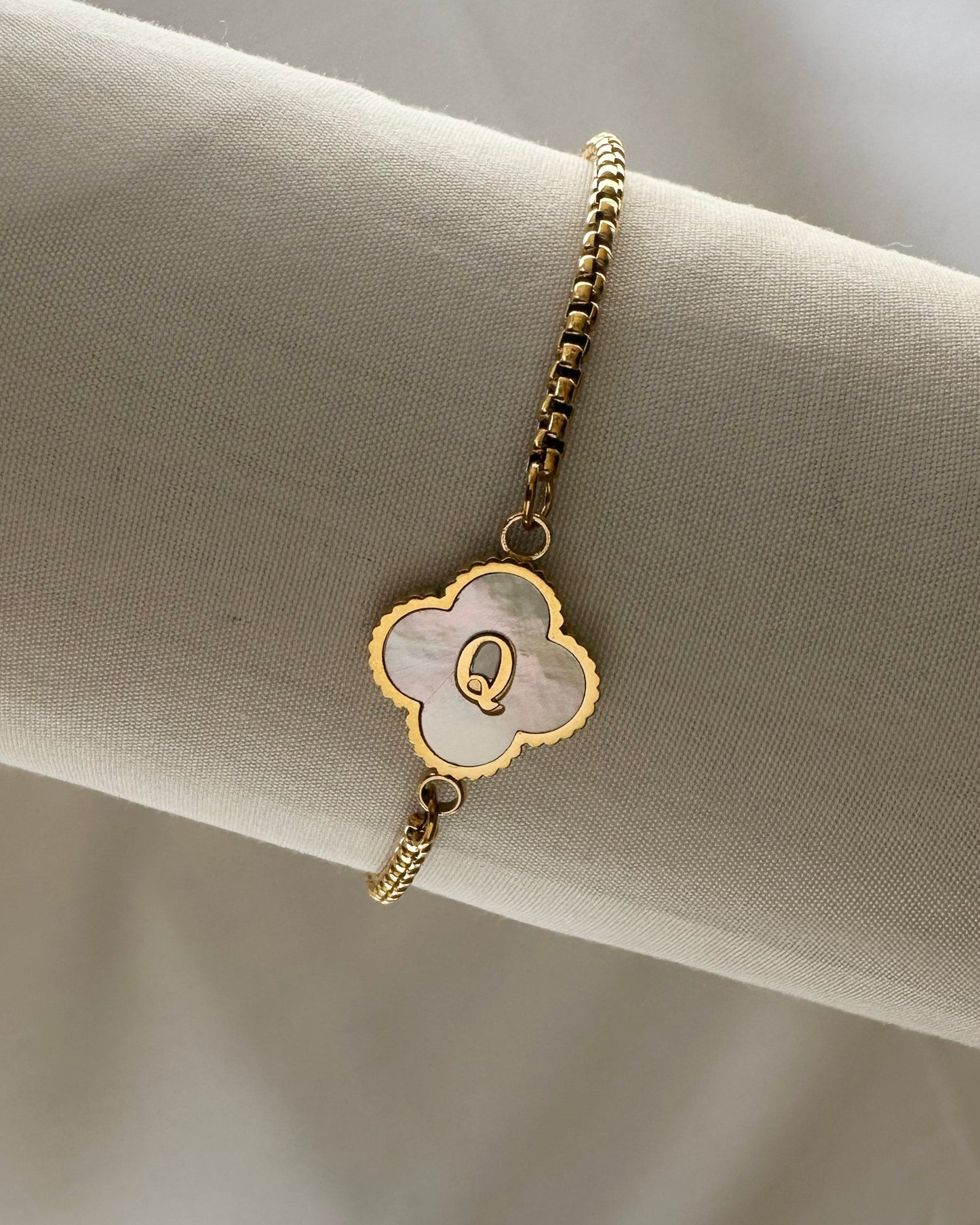 Clover Initial Bracelet