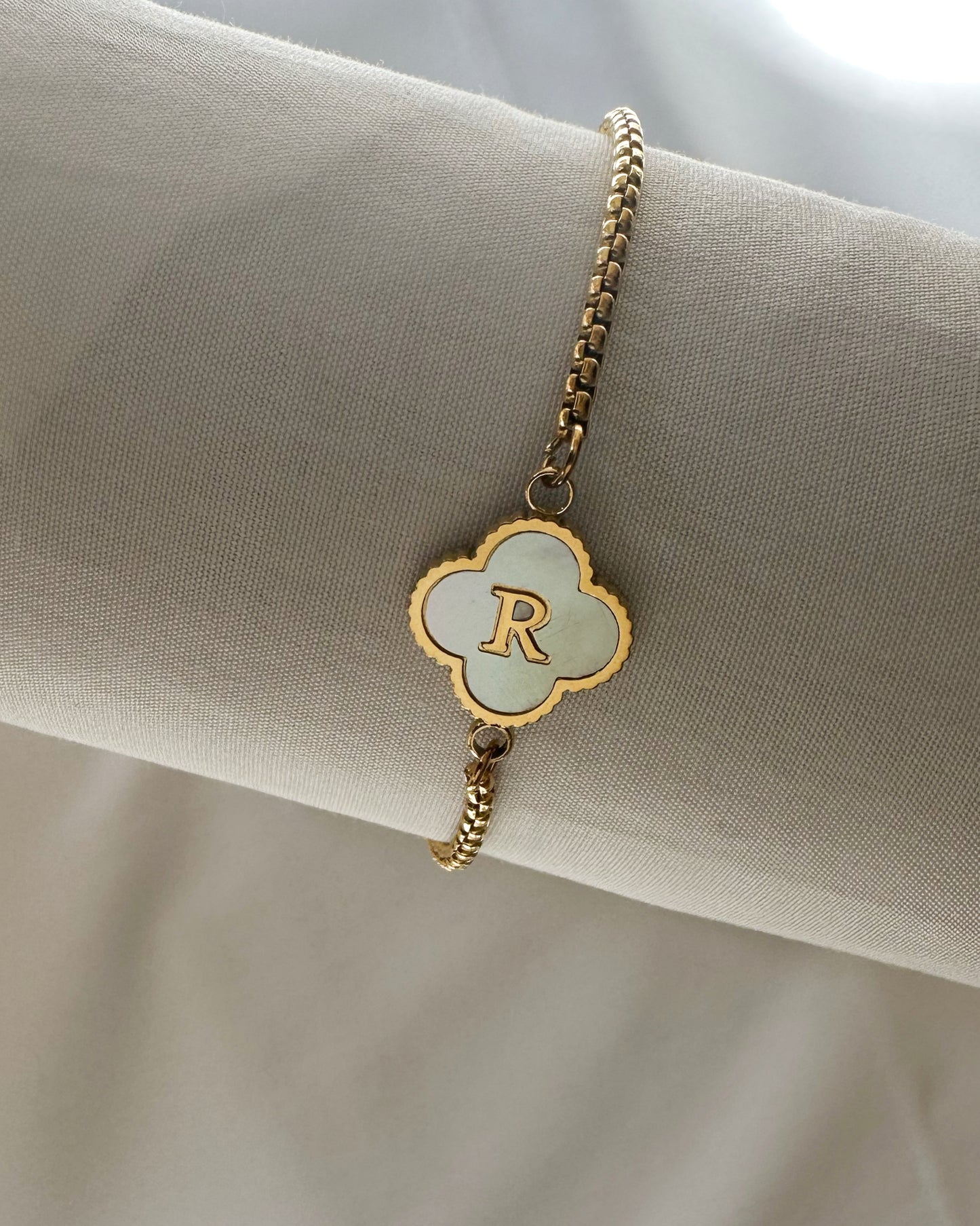 Clover Initial Bracelet