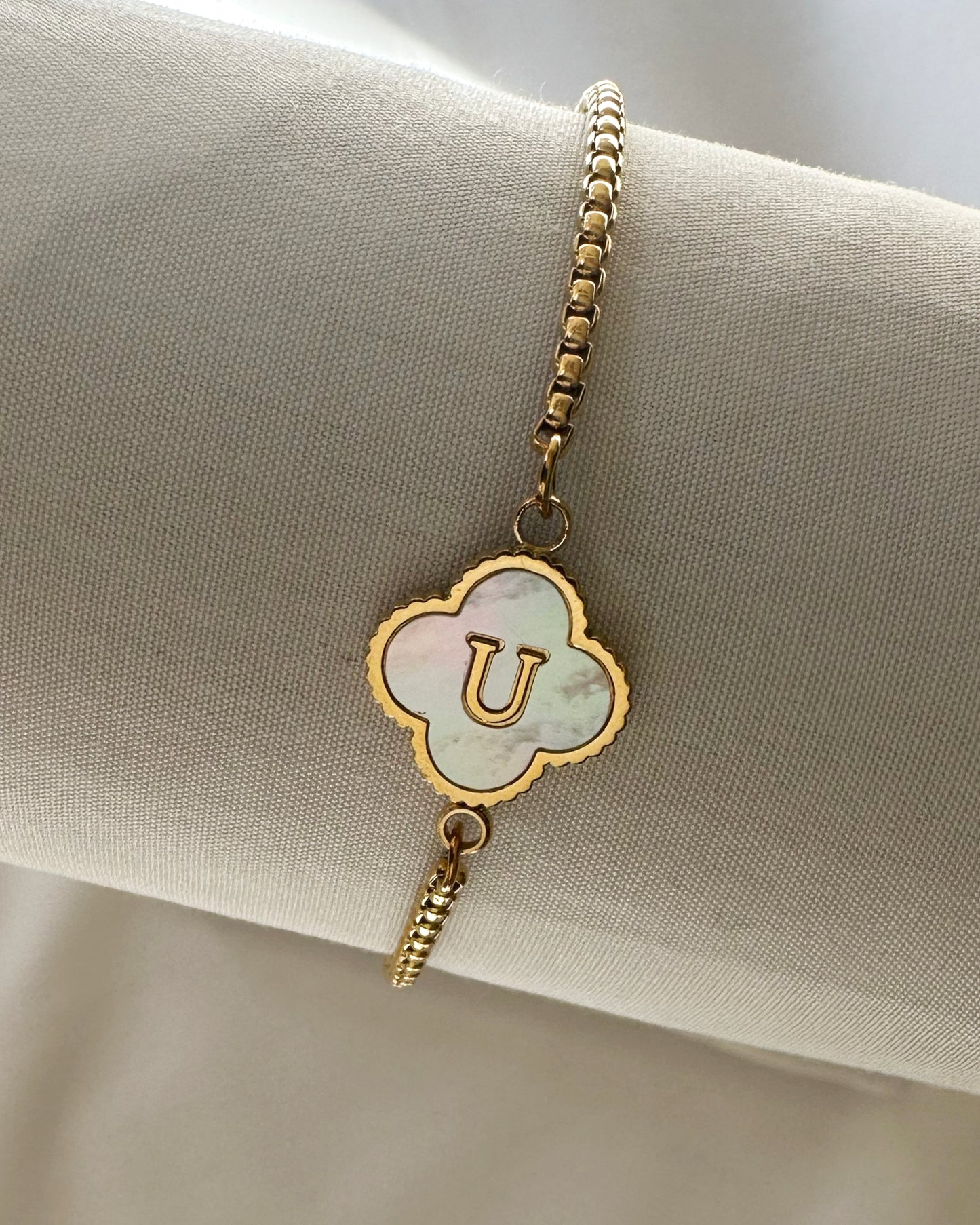 Clover Initial Bracelet