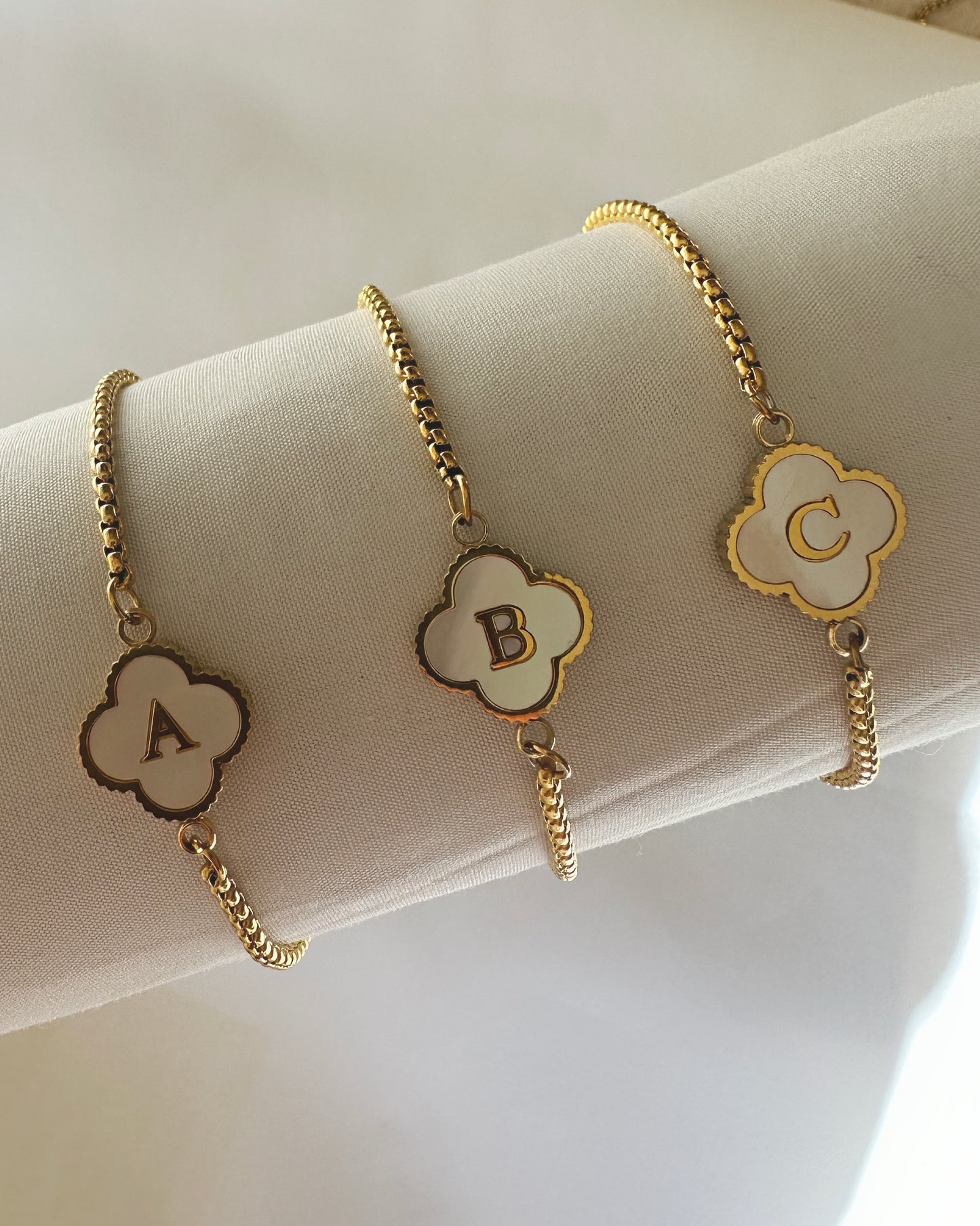 Clover Initial Bracelet