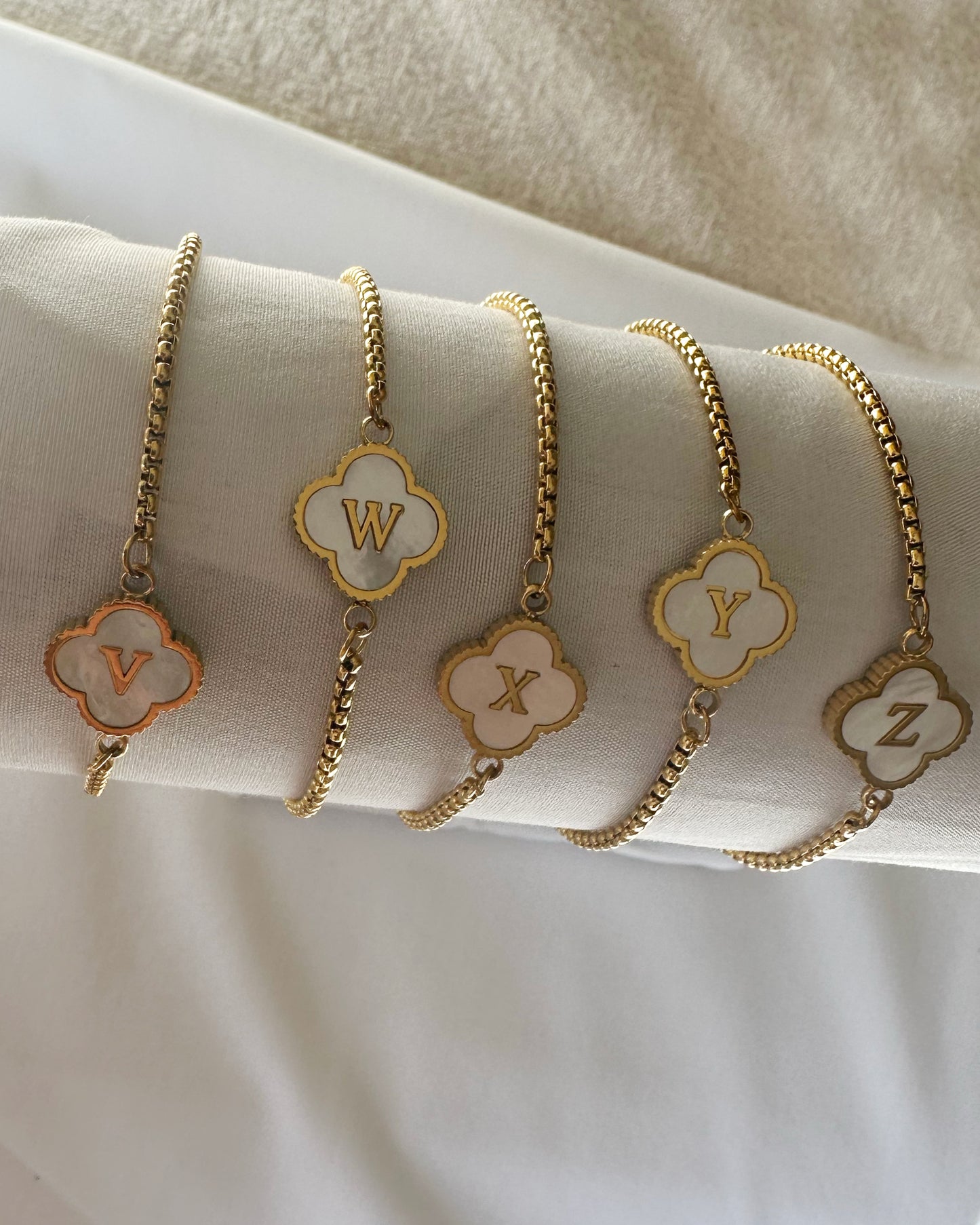 Clover Initial Bracelet