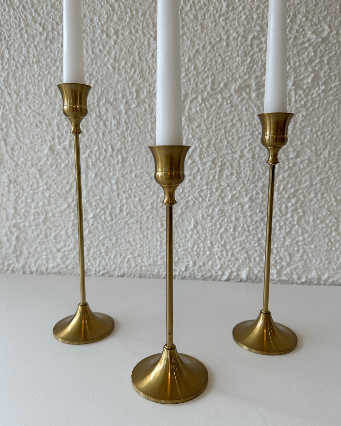 3pc Candlestick Set - Brass Gold