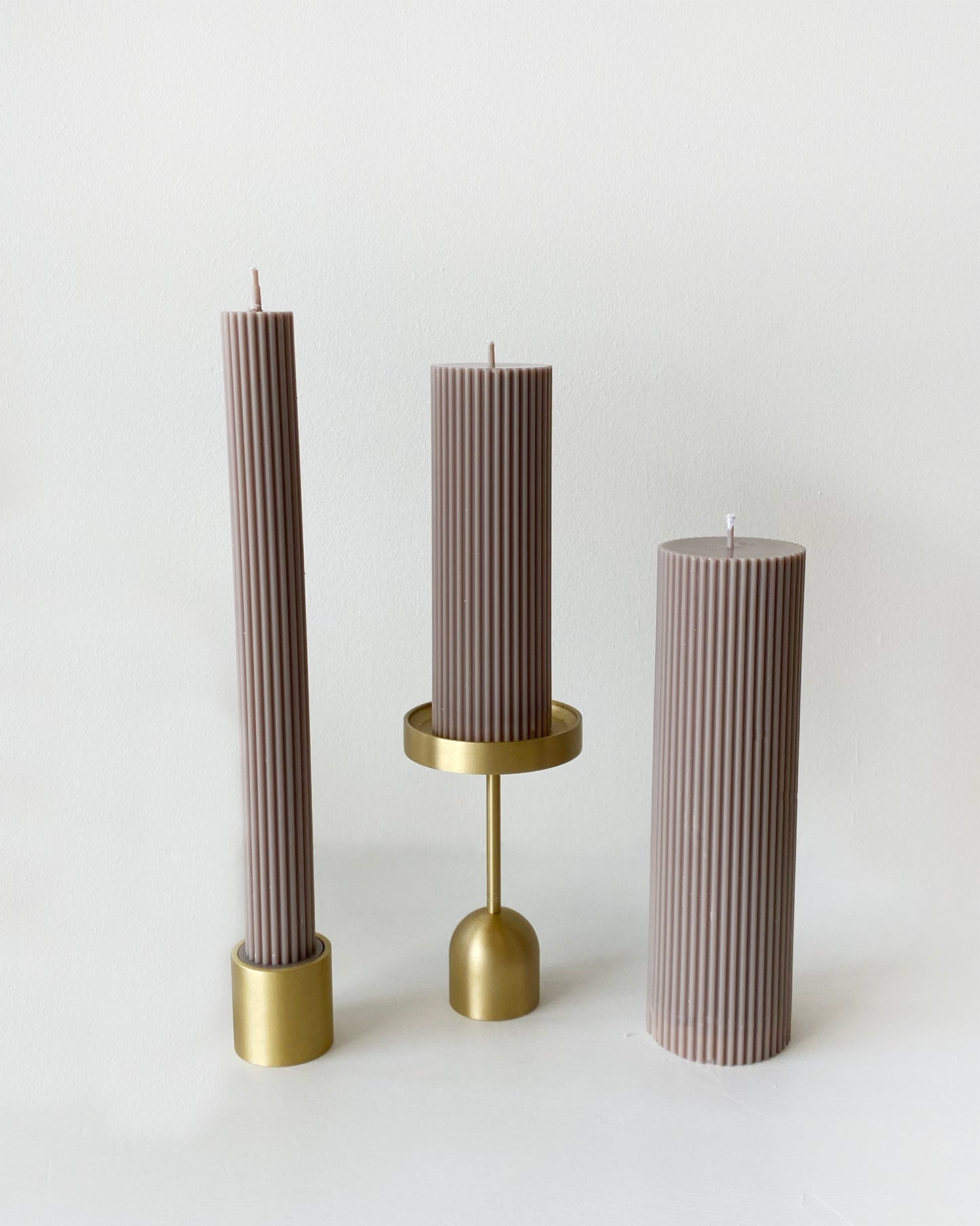 Pillar Trio X Brass Candle Holders