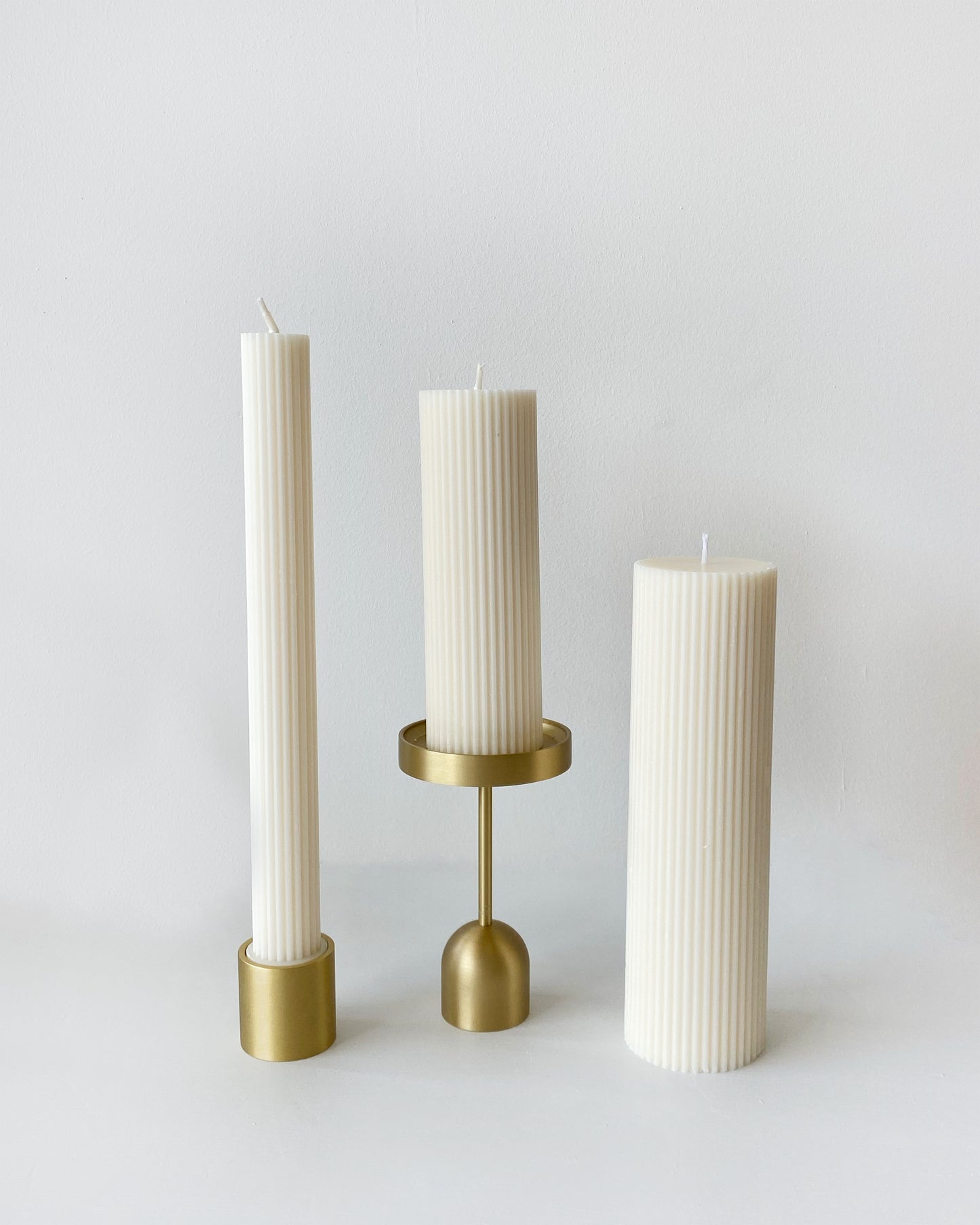Pillar Trio X Brass Candle Holders