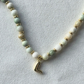 Initial Beaded Gemstone Necklace