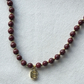 Initial Beaded Gemstone Necklace