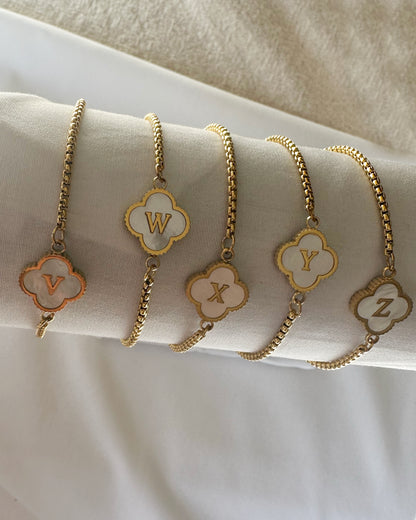 Clover Initial Bracelet