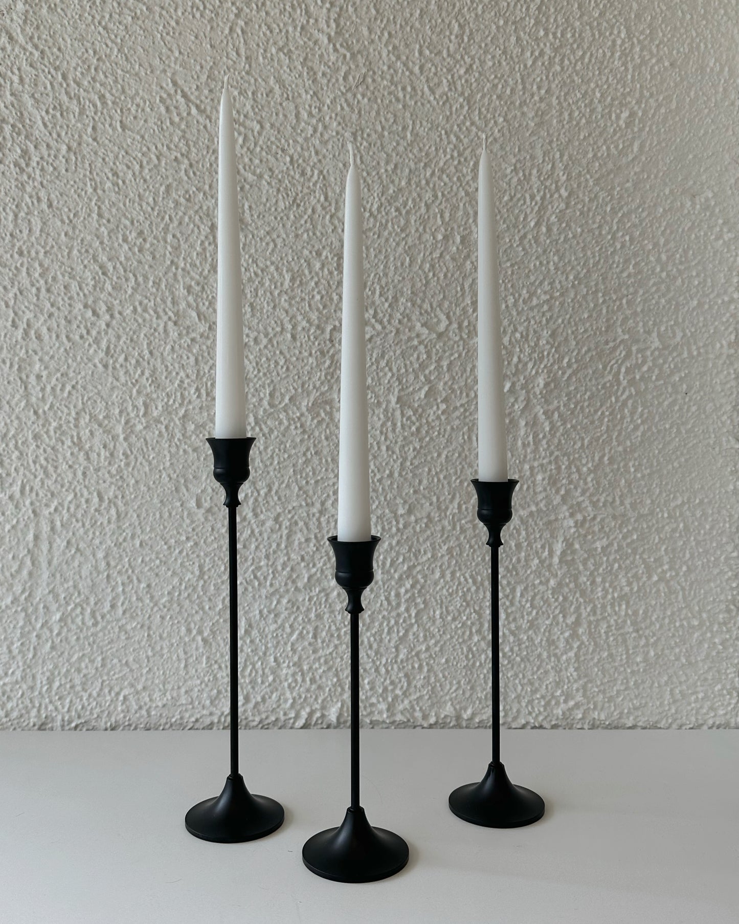 3pc Candlestick Set - Matte Black