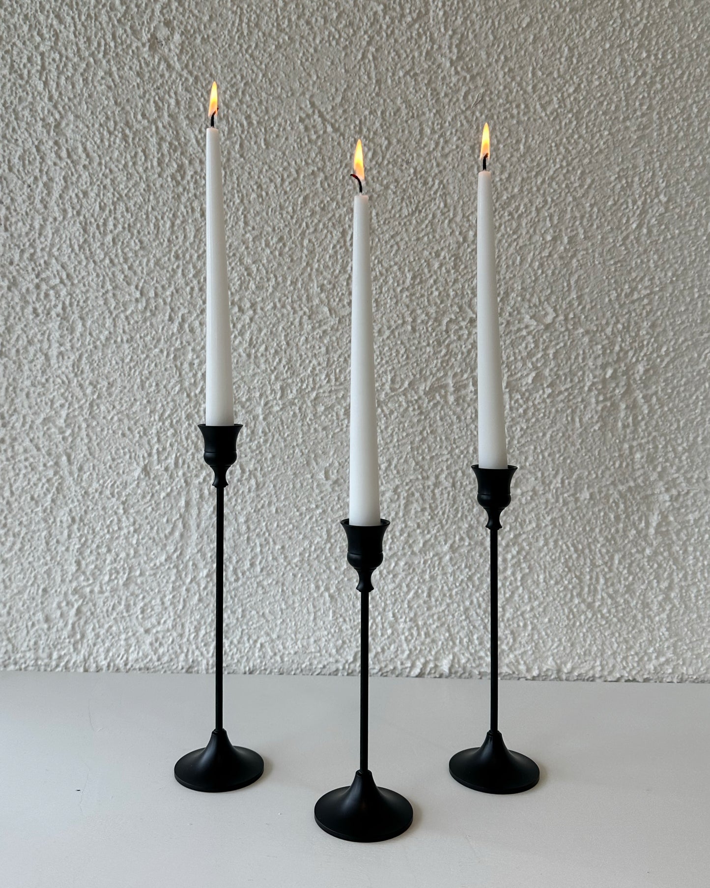 3pc Candlestick Set - Matte Black