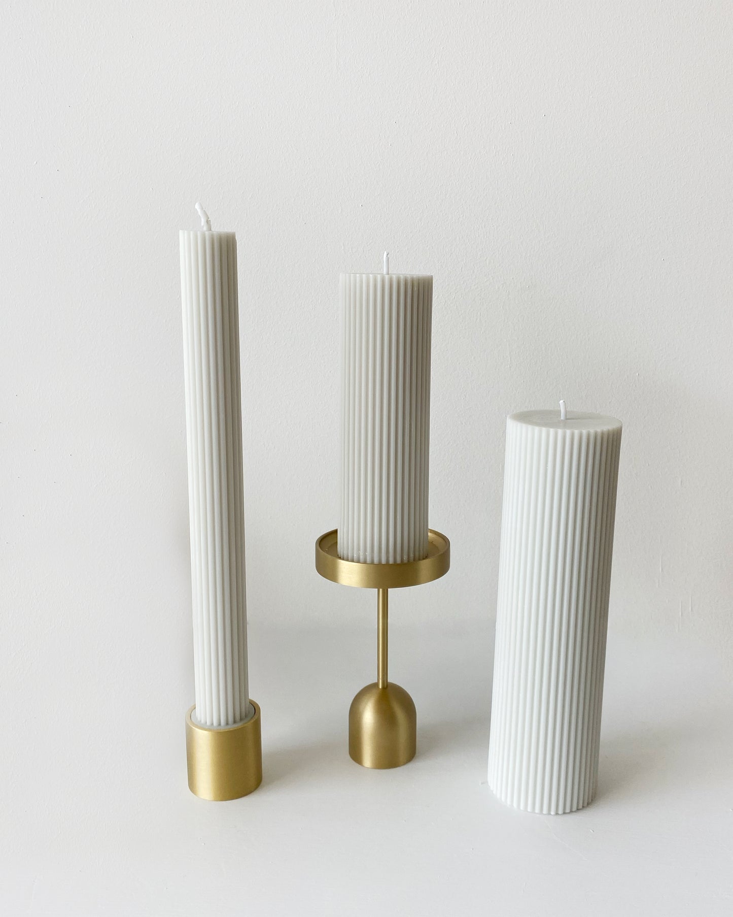 Pillar Trio X Brass Candle Holders